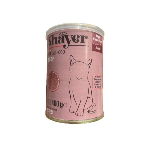 کنسرو غذای گربه شایر با طعم گوشت قرمز ۴۰۰ گرمی