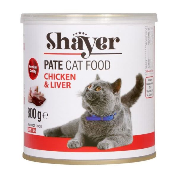 کنسرو غذای گربه شایر مدل پته مرغ و جگر وزن ۸۰۰ گرم