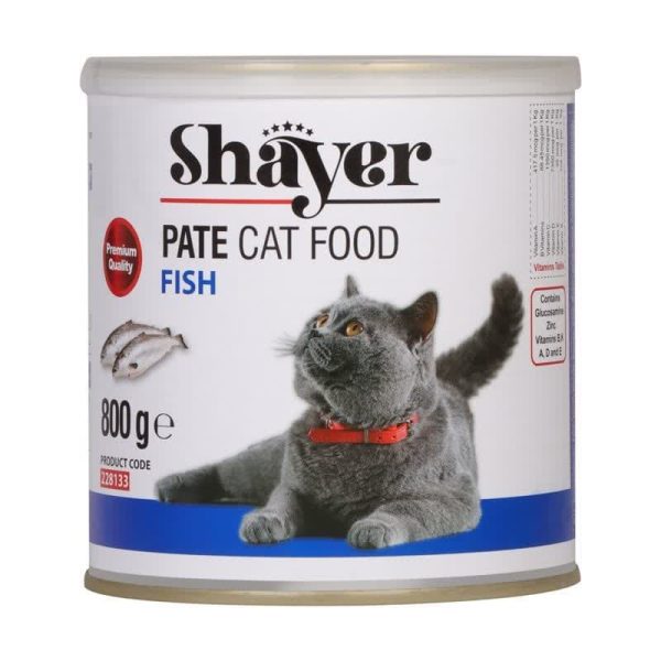 کنسرو گربه شایر مدل پته ماهی وزن ۸۰۰ گرم